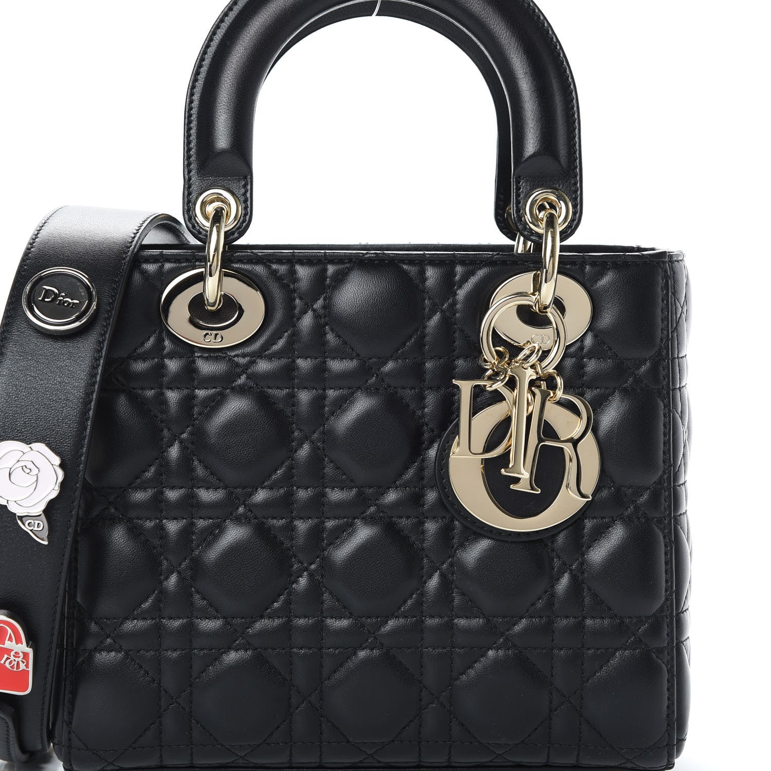 Christian Dior Lambskin Cannage Small Lucky Badges My Lady Dior Black 8 of 11