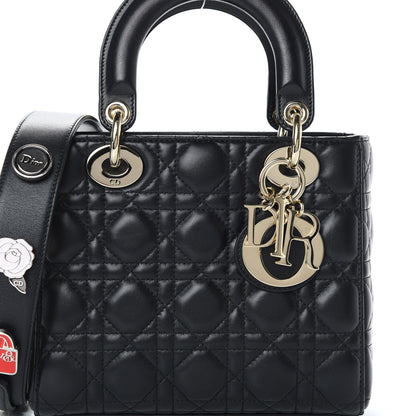 Christian Dior Lambskin Cannage Small Lucky Badges My Lady Dior Black 8 of 11