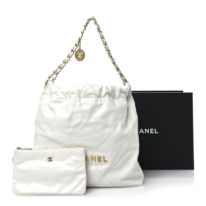 Chanel Shiny Calfskin Quilted Chanel 22 White 12 of 12