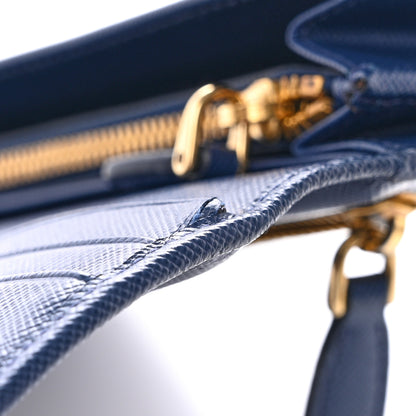 Prada Saffiano Triangle Continental Flap Wallet Bleuette 11 of 14