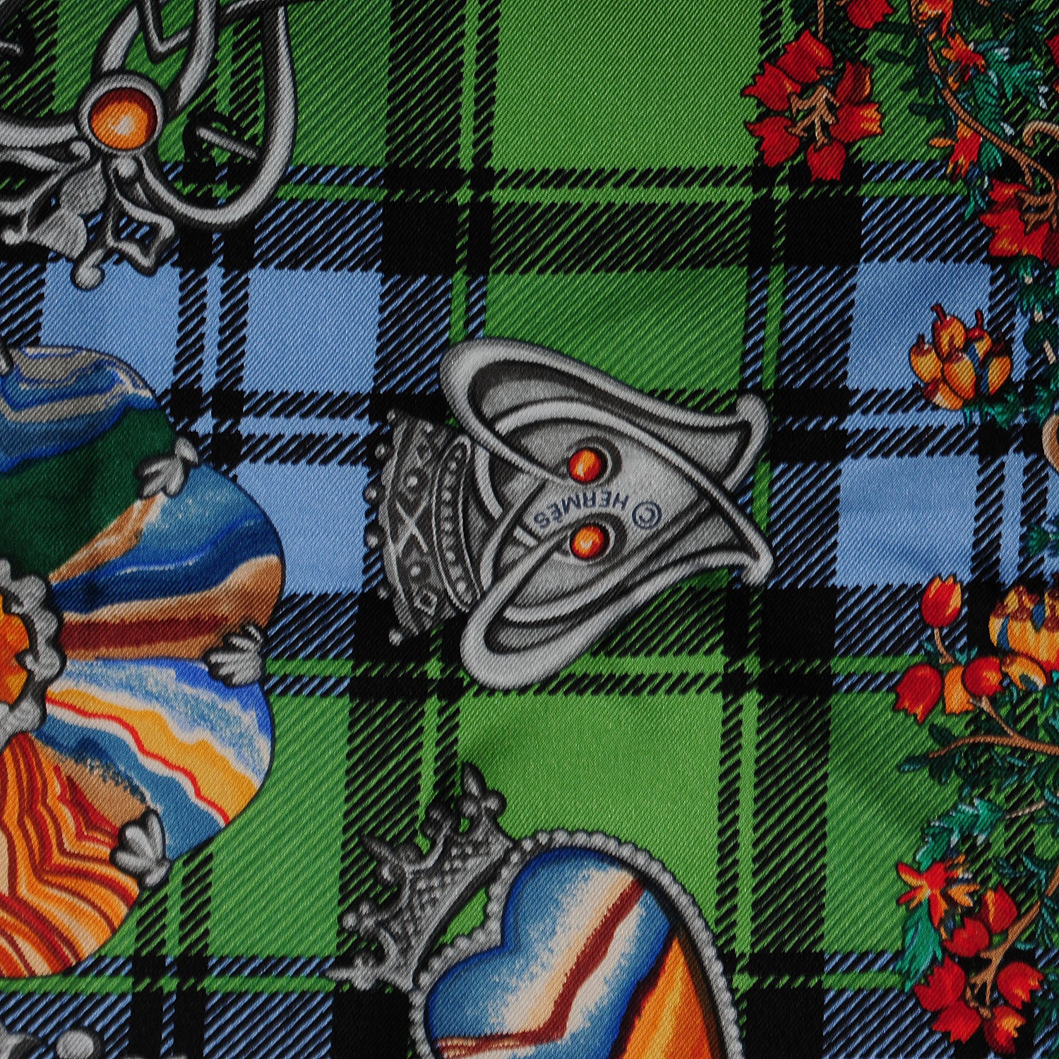 Hermes Silk Fleurs D'Ecosse Scarf 90 4 of 4
