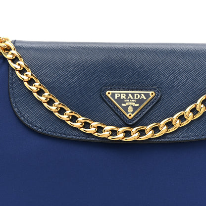 Prada Tessuto Nylon Saffiano Crossbody Bag Bluette 7 of 10