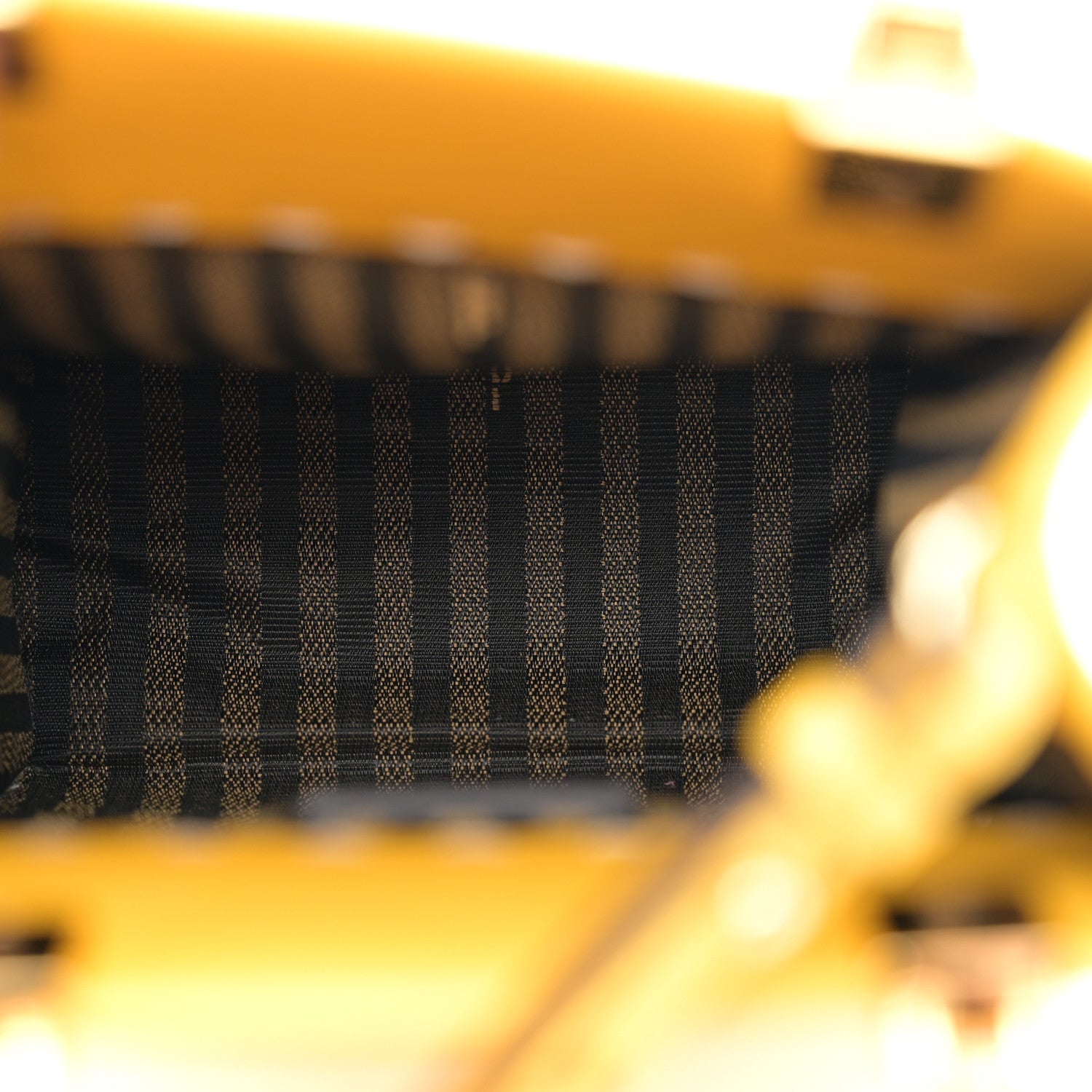 Fendi Vitello King Plexiglass Logo Embossed Mini Fendi Sunshine Shopper Tote Mimosa 5 of 12