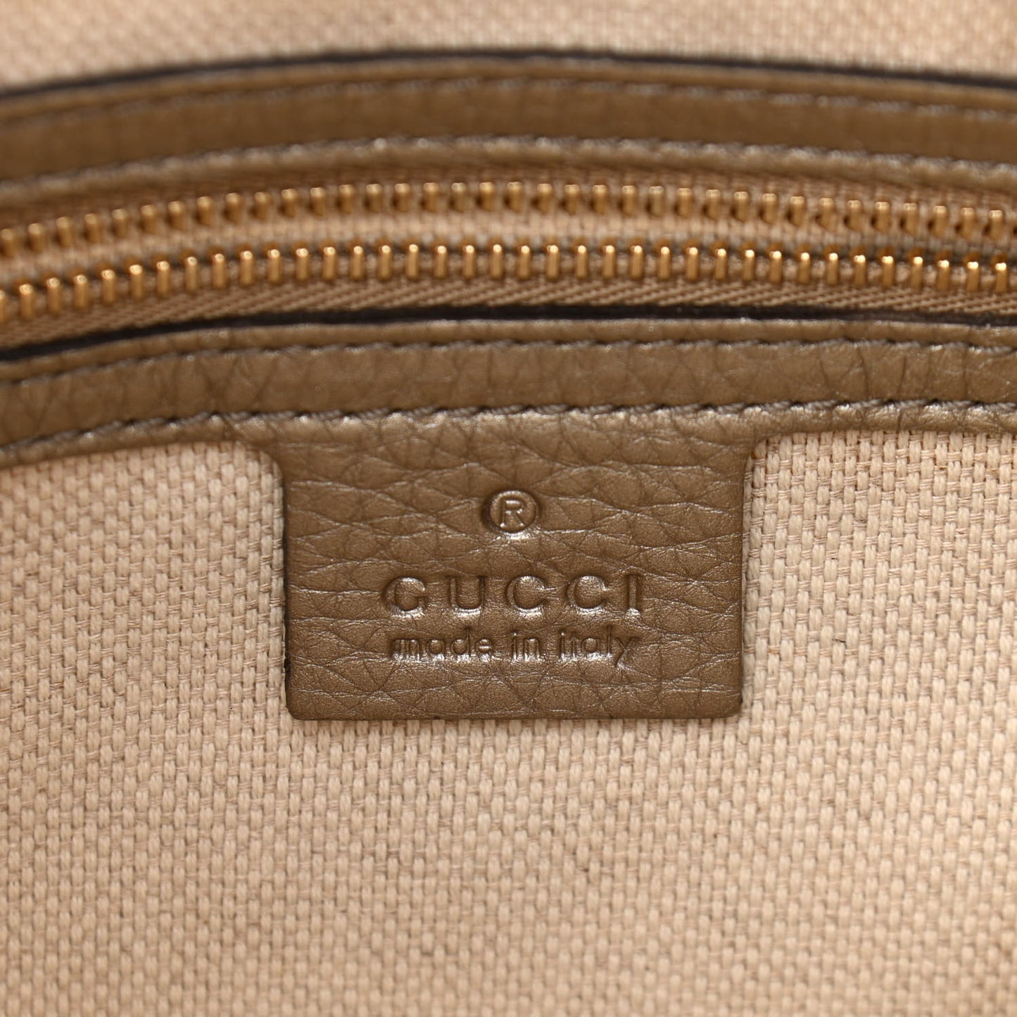 Metallic Pebbled Calfskin Small Soho Bowler Golden Beige