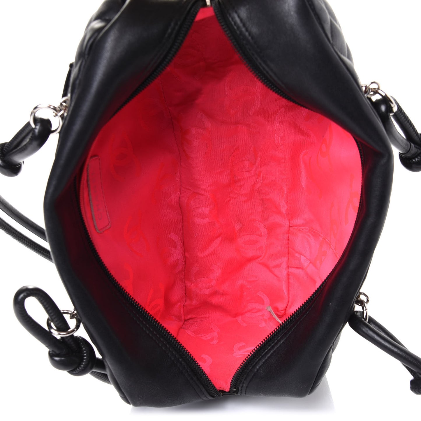 Calfskin Quilted Large Cambon Bowler Black