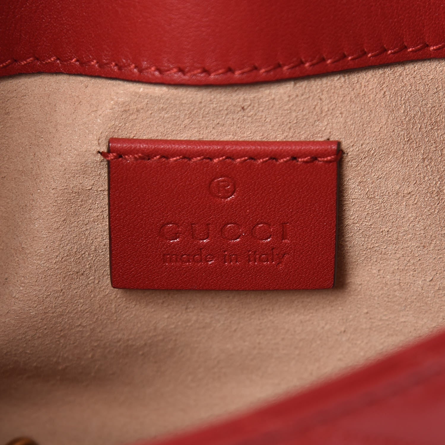 Gucci Calfskin Matelasse Super Mini GG Marmont Shoulder Bag Hibiscus Red 6 of 7
