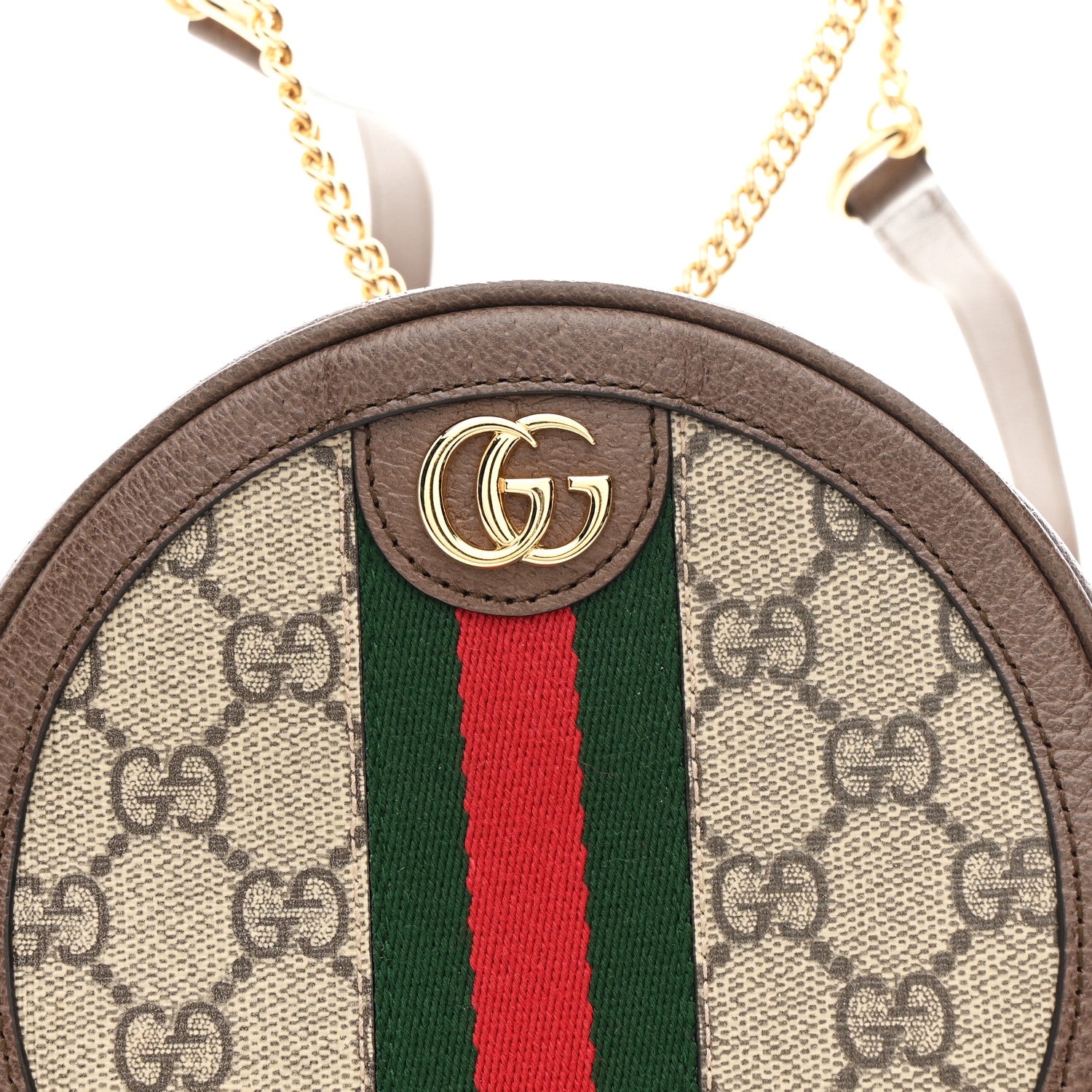 Gucci GG Supreme Monogram Web Mini Ophidia Round Backpack Brown 8 of 11