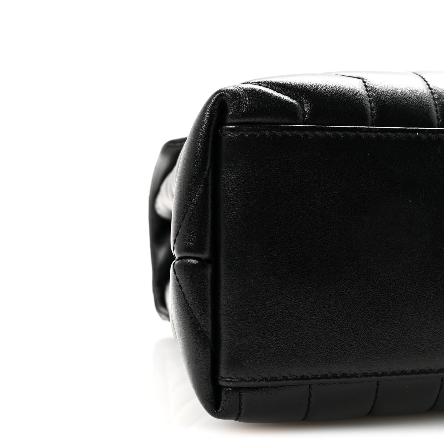 Calfskin Y Quilted Monogram Medium Loulou Chain Satchel Black
