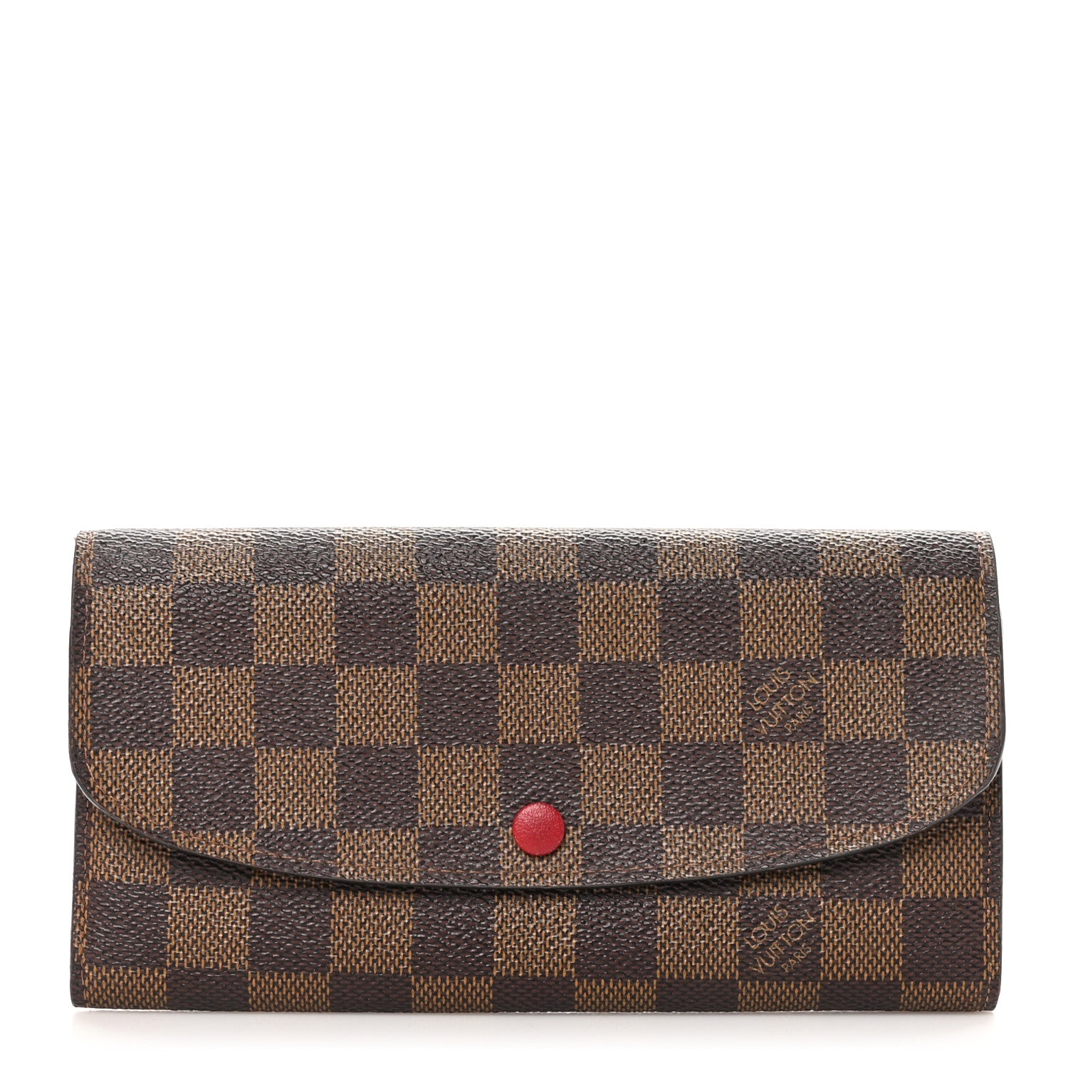 Louis Vuitton Damier Ebene Emilie Wallet Red 1 of 10