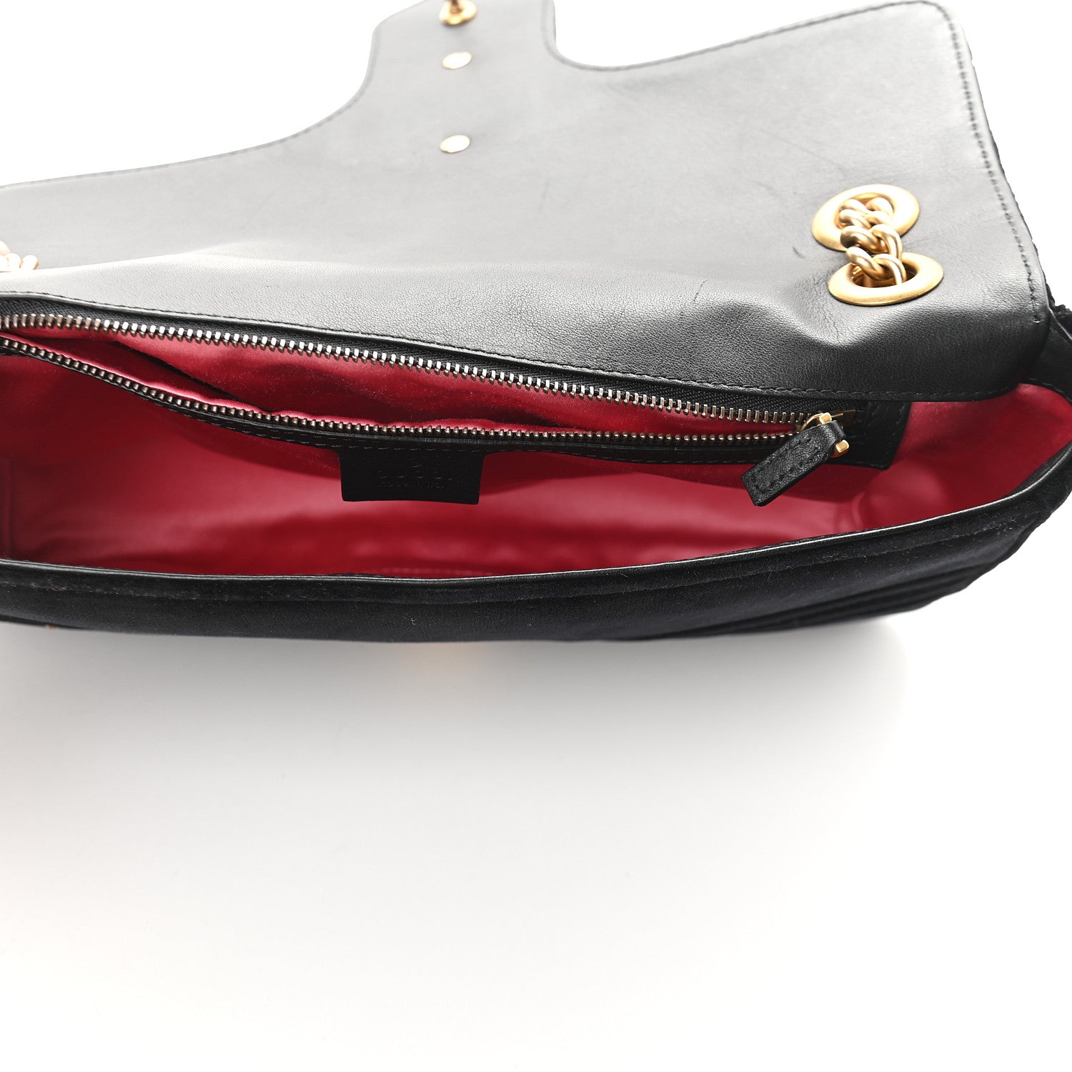 Gucci Velvet Matelasse Medium GG Marmont Shoulder Bag Black 5 of 9