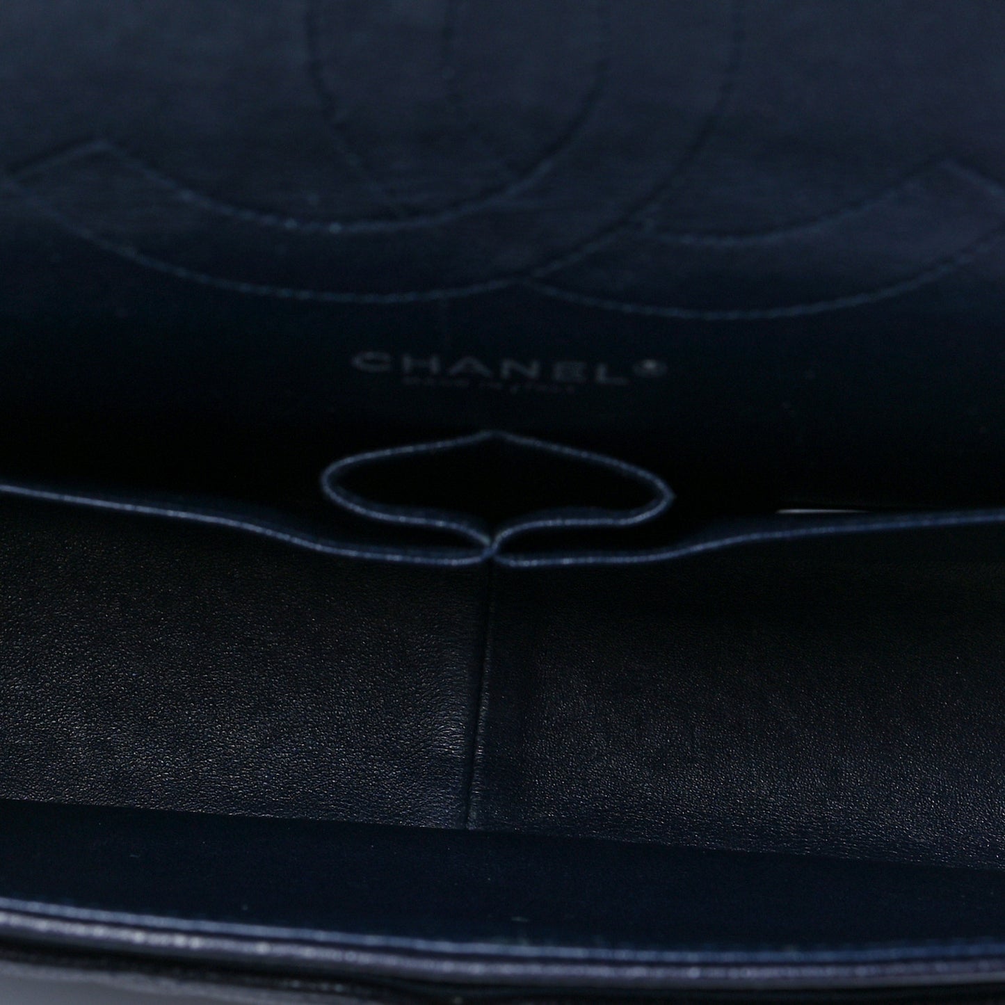 Caviar Quilted Jumbo Double Flap Navy Blue