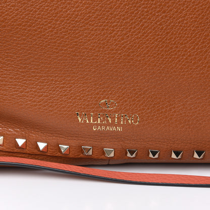 Valentino Garavani Pebbled Calfskin Medium Rockstud Reversible Tote Light Cuir Coral 9 of 18