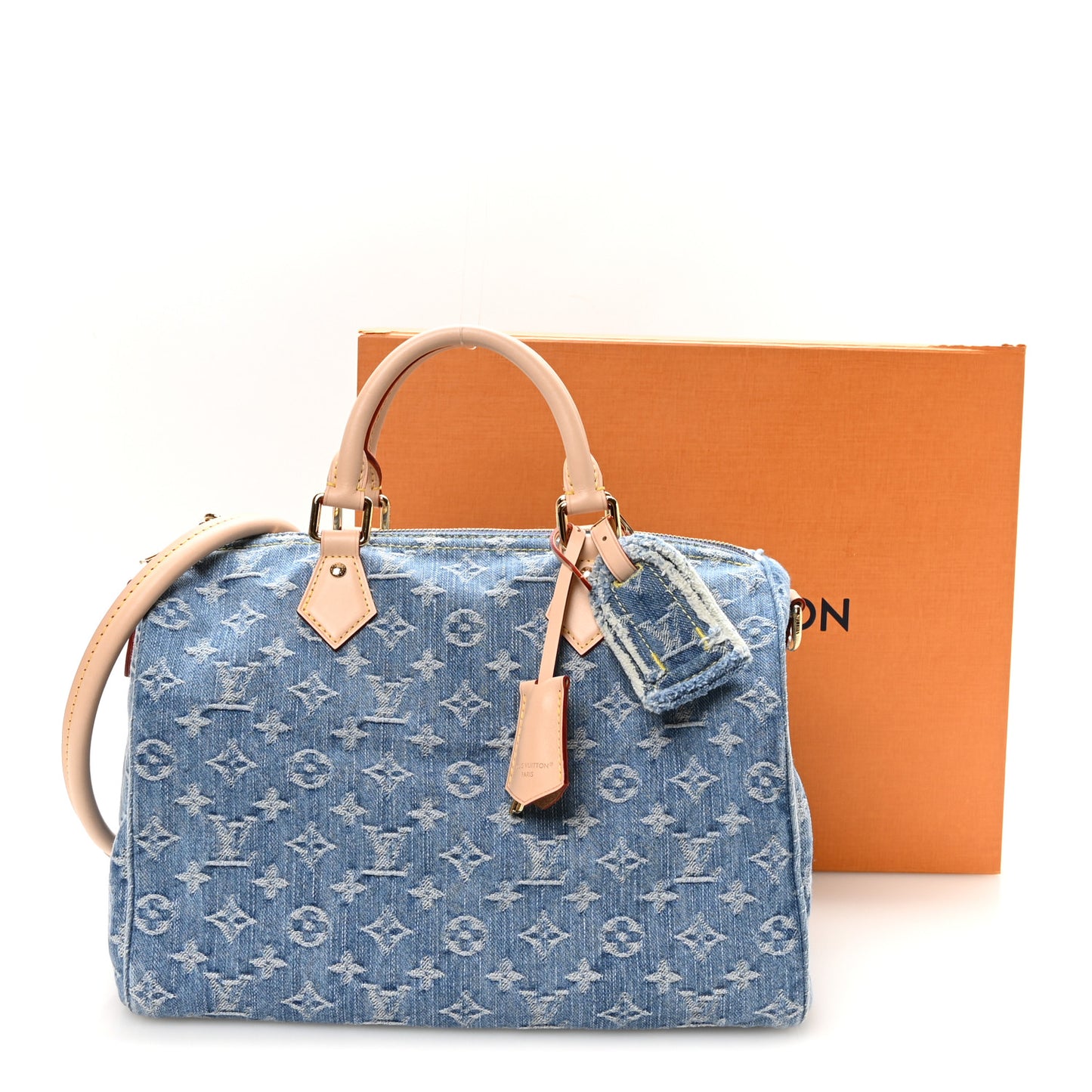 Monogram Denim Speedy Soft 30 Blue