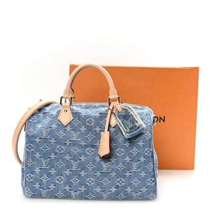 Louis Vuitton Monogram Denim Speedy Soft 30 Blue 9 of 9