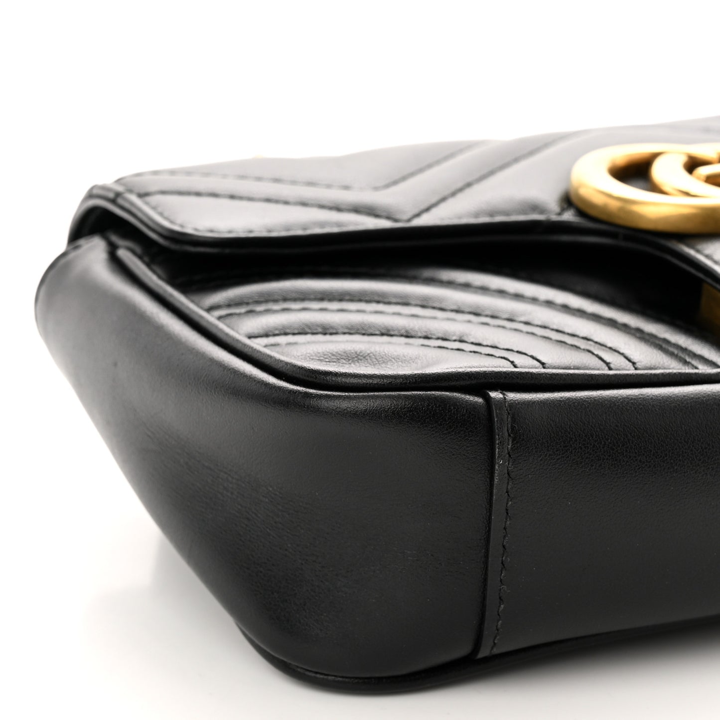 Calfskin Matelasse Mini GG Marmont Shoulder Bag Black
