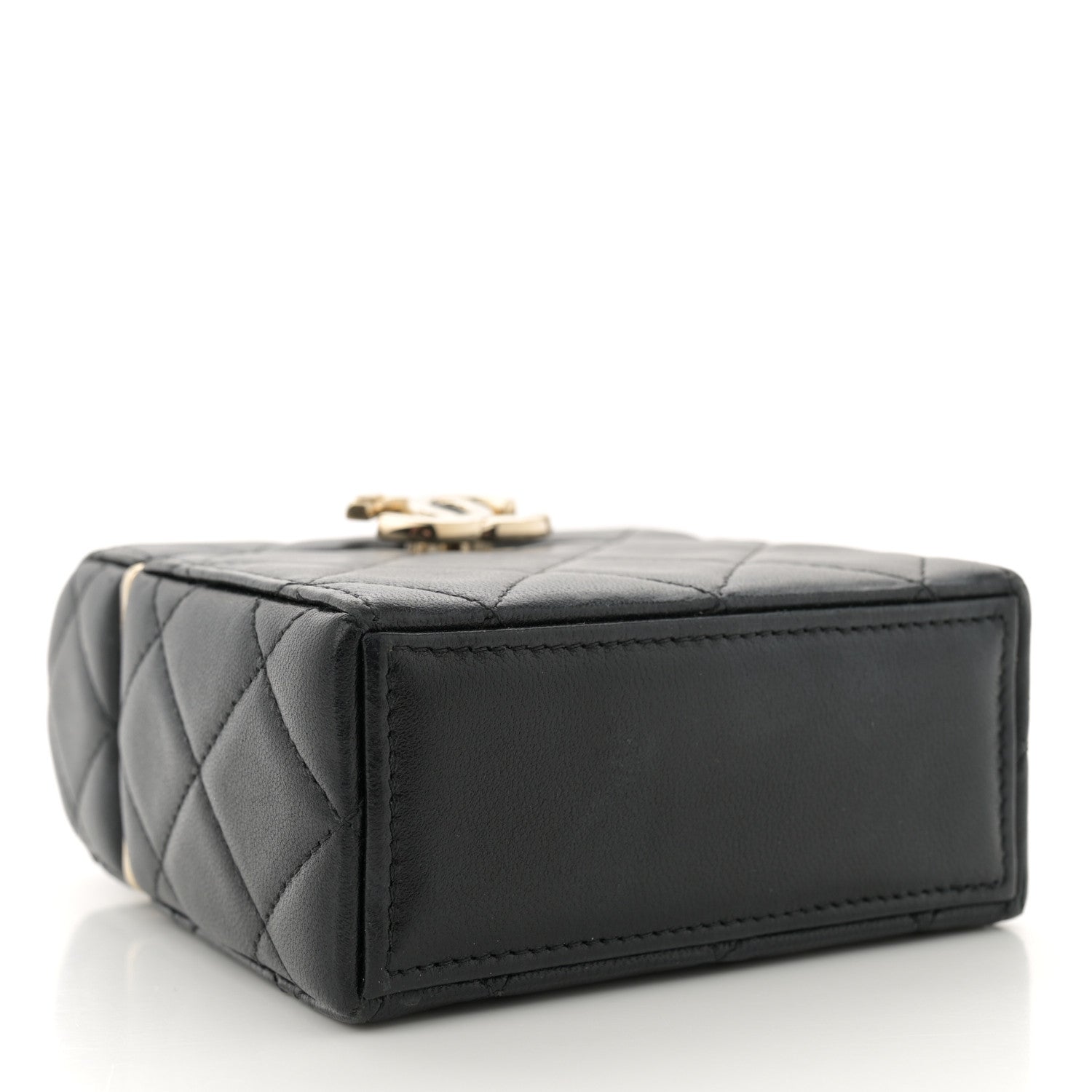 Chanel Lambskin Quilted Small Box With Chain Black 5 of 11