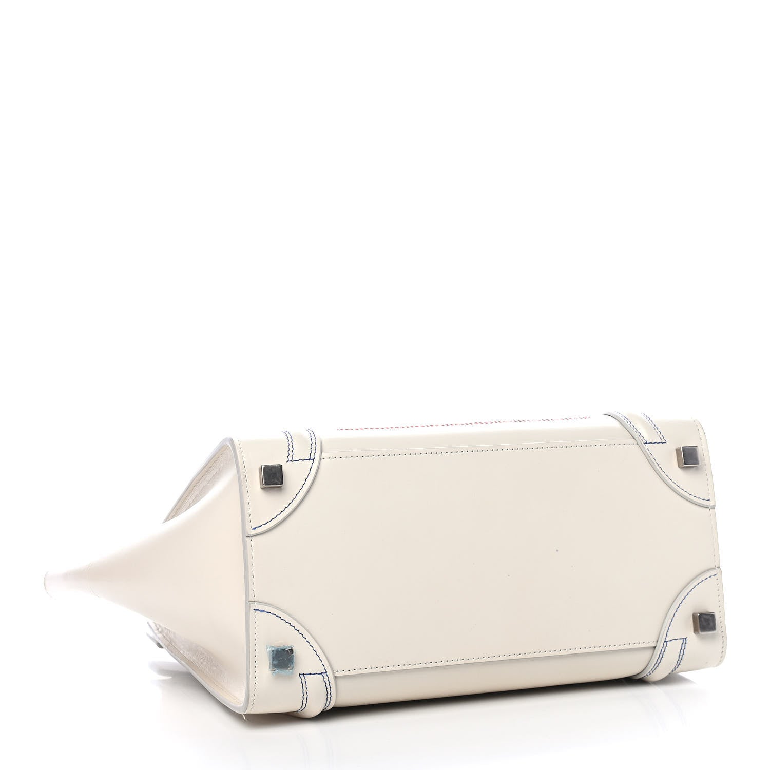 Celine Smooth Calfskin Multicolor Double Stitching Micro Luggage White 3 of 7