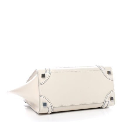 Celine Smooth Calfskin Multicolor Double Stitching Micro Luggage White 3 of 7