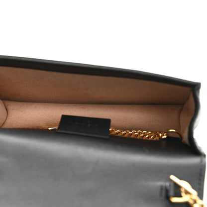 Gucci Calfskin Super Mini Sylvie Chain Shoulder Bag Black 5 of 10