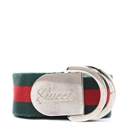 Gucci Nylon Buckle Web Belt 95 38 Red Green 1 of 5