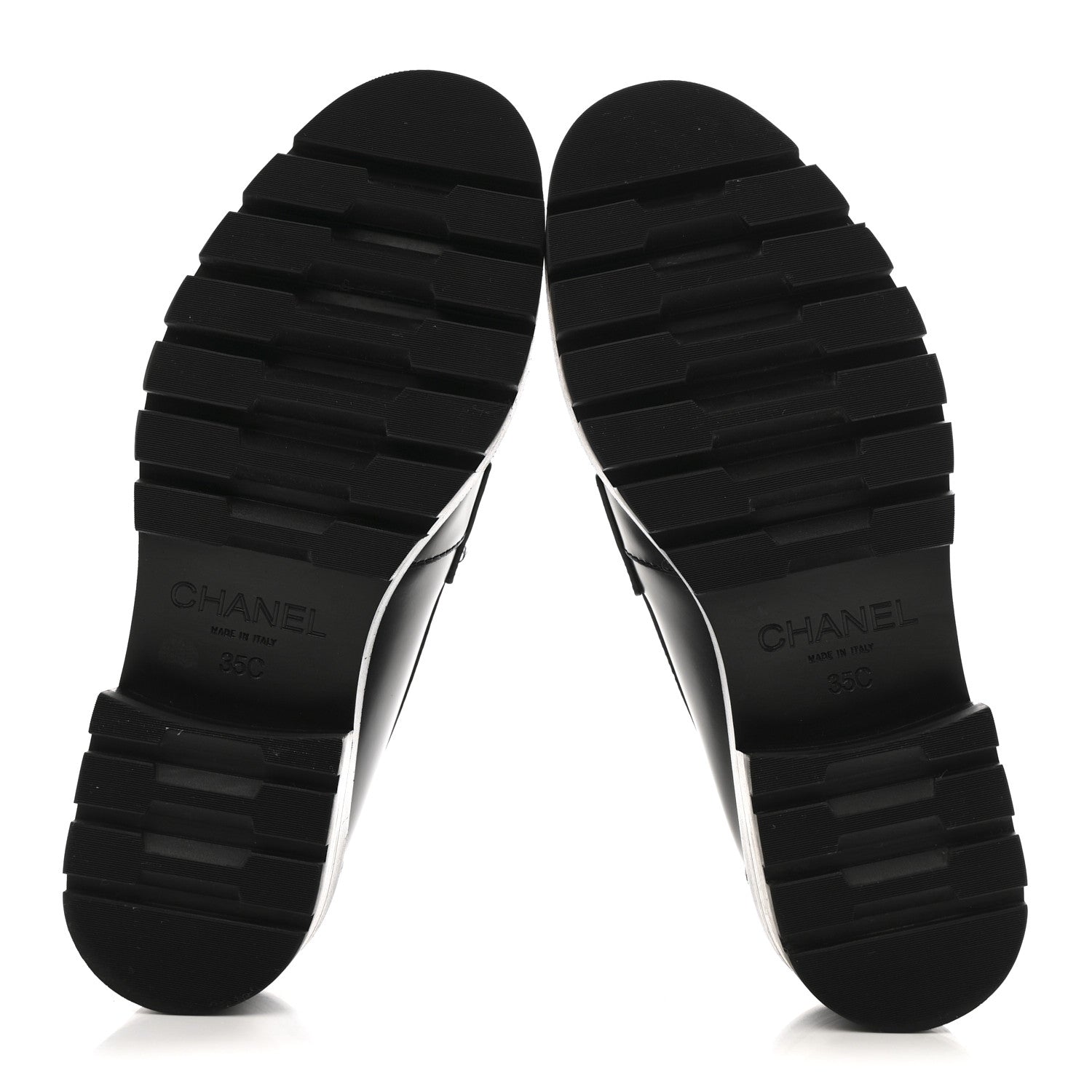 Chanel Calfskin Metal CC Loafers 35 Black 6 of 13