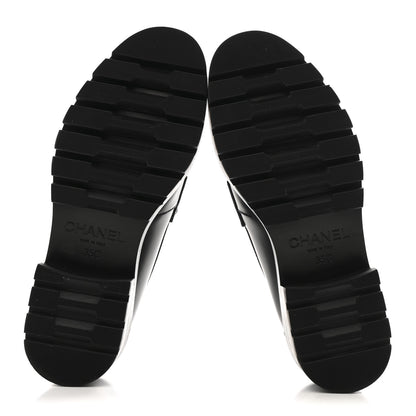 Chanel Calfskin Metal CC Loafers 35 Black 6 of 13