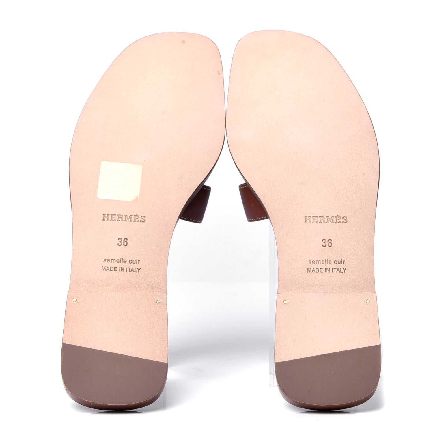 Hermes Box Calfskin Oran Sandals 36 Gold 5 of 6