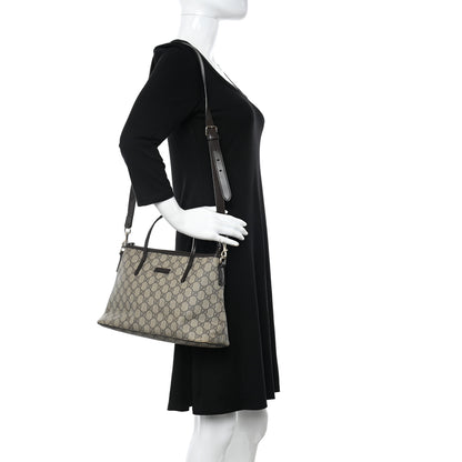Gucci GG Supreme Monogram Small Zippered Tote Dark Brown 2 of 16