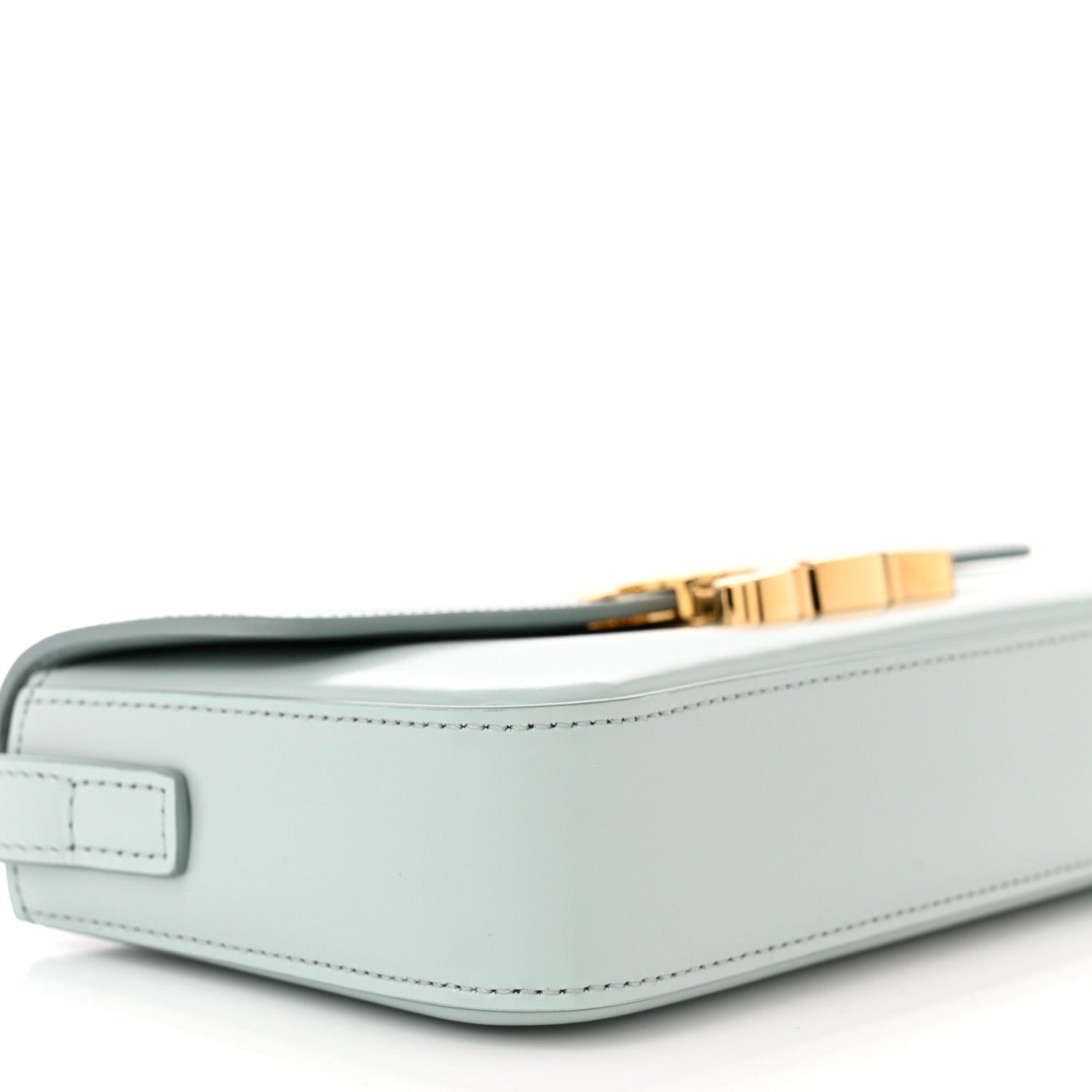 Celine Shiny Calfskin Triomphe Shoulder Bag Soft Blue 10 of 11