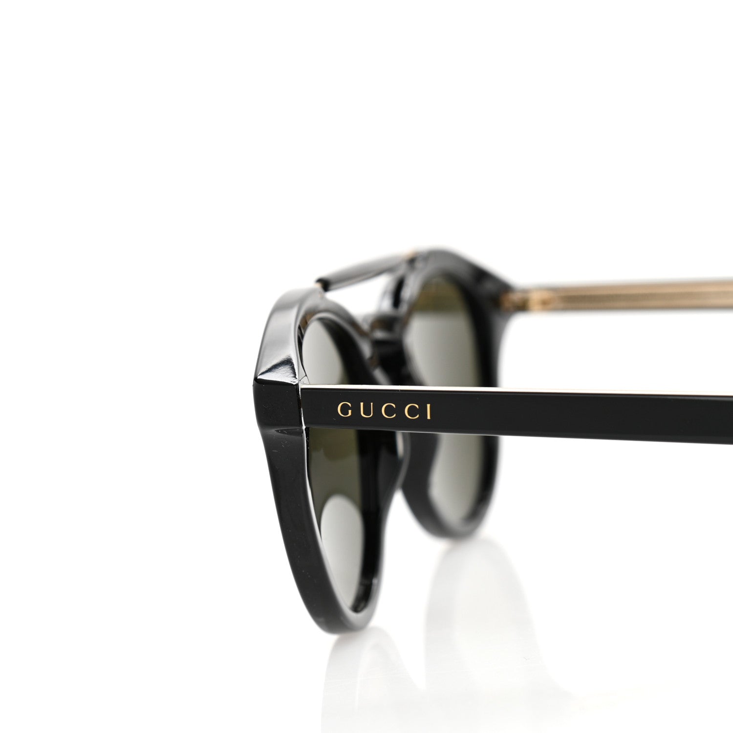 Gucci Round Avana Sunglasses GG0124SA Black Tortoise 7 of 9