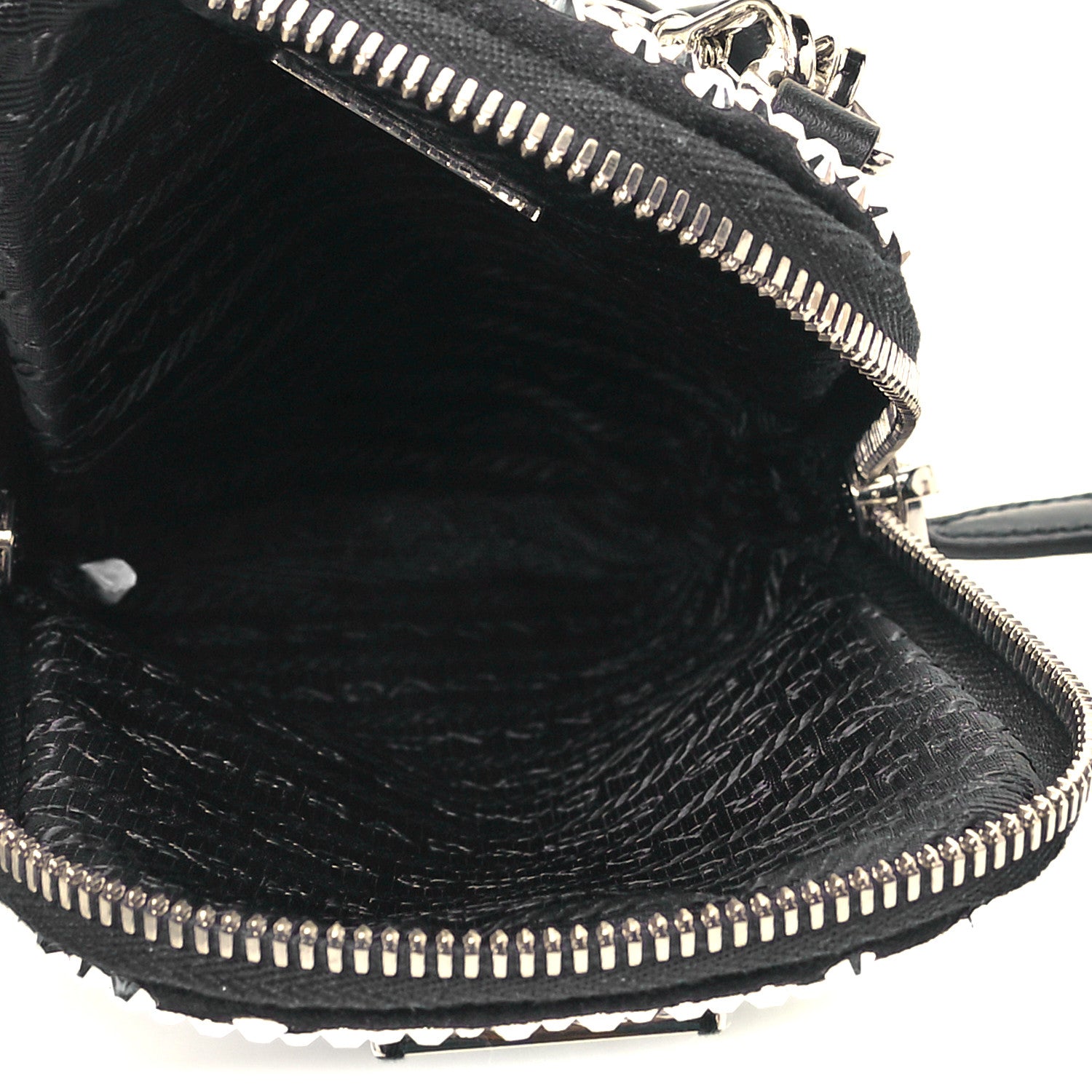 Prada Satin Crystal Zip Phone Case Crossbody Bag Black 4 of 7
