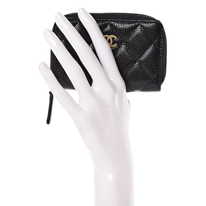 Chanel Caviar Quilted Zip Coin Purse Black 2 of 8