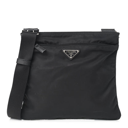 Prada Nylon Vela Flat Messenger Bag Black 1 of 14