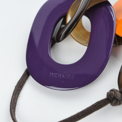 Hermes Lacquered Wood Buffalo Horn Karamba Necklace 4 of 5