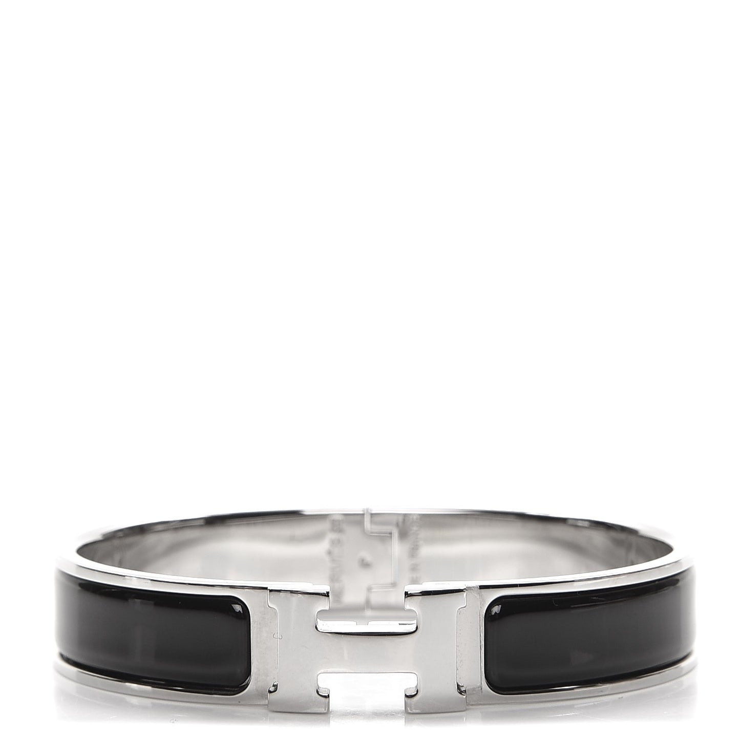 Enamel Narrow Clic Clac H Bracelet GM Black