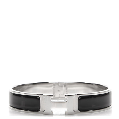 Hermes Enamel Narrow Clic Clac H Bracelet GM Black 1 of 5