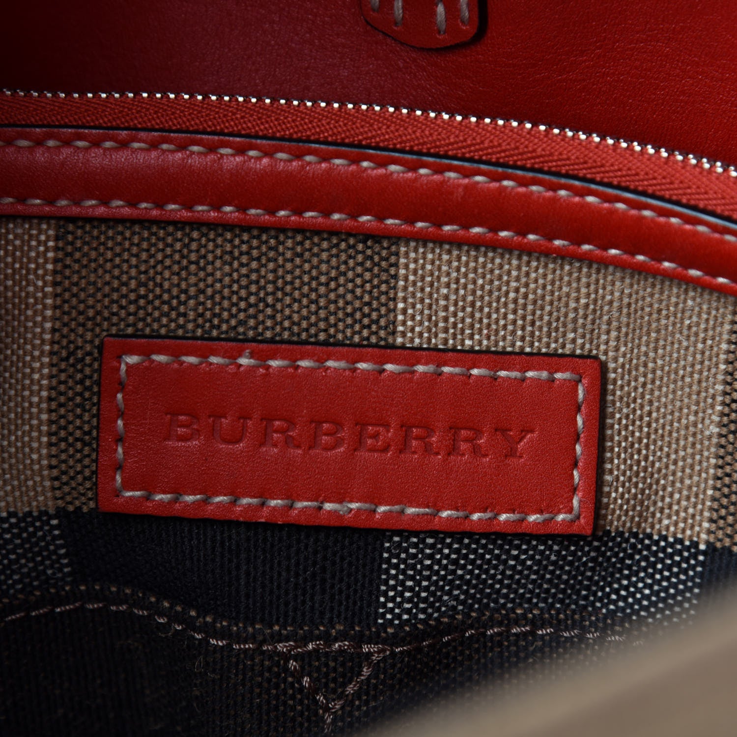 Burberry Canvas Mega Check Medium Susanna Hobo Red 8 of 11