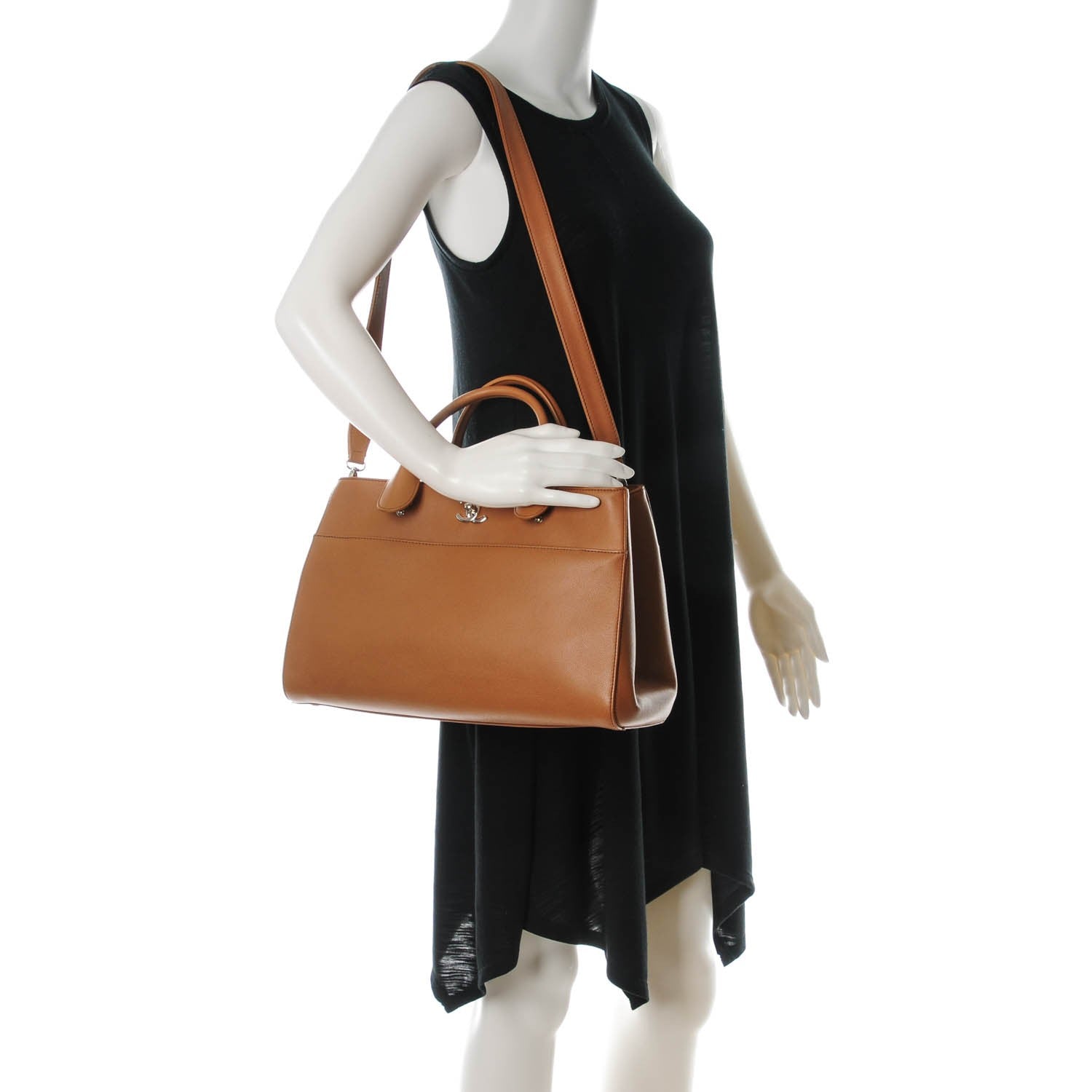 Chanel Caviar Medium Cerf Executive Shopper Tote Dark Beige 2 of 7