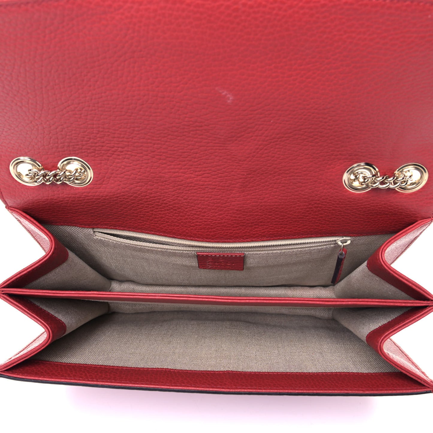 Dollar Calfskin Interlocking G Shoulder Bag Red