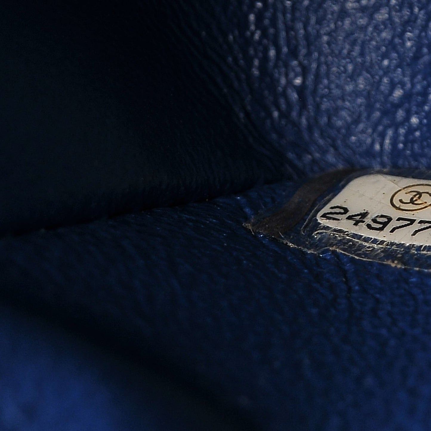 Caviar Quilted Medium Double Flap Dark Blue
