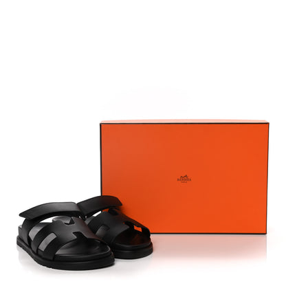 Hermes Calfskin Womens Chypre Sandals 36.5 Black 12 of 12