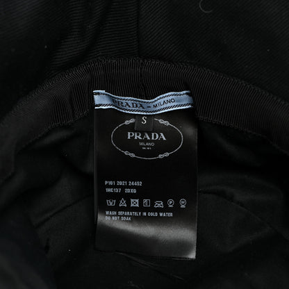 Prada Terry Cloth Logo Embroidered Womens Bucket Hat S Black White 8 of 8