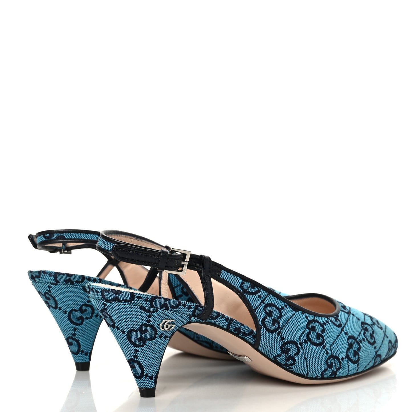 Monogram Multicolor Matelasse Nappa Double G 55mm Slingback Pumps 37 Light Blue