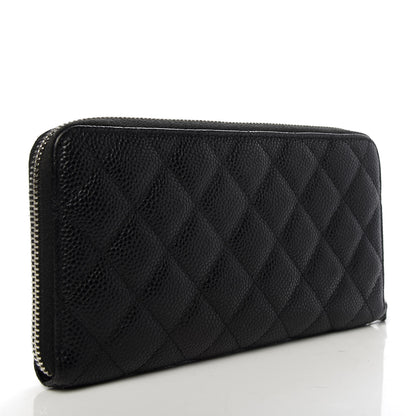 Chanel Caviar Quilted Large Gusset Zip Around Wallet Black 3 of 8
