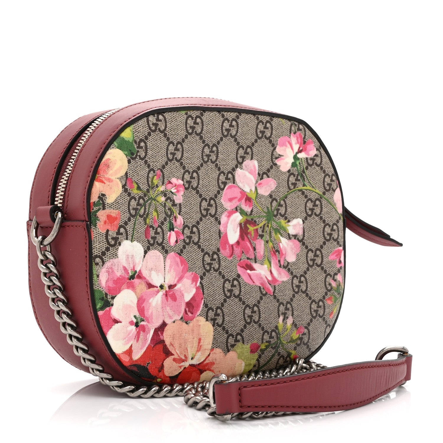 Gucci GG Supreme Monogram Blooms Mini Chain Shoulder Bag Beige Multicolor Dry Rose 3 of 10