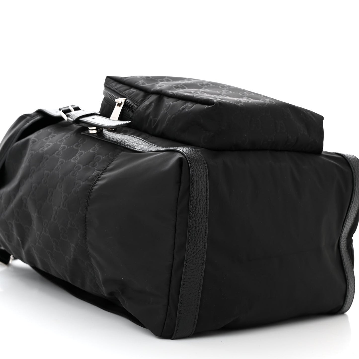 Nylon Monogram Medium Light Double Buckle Backpack Black