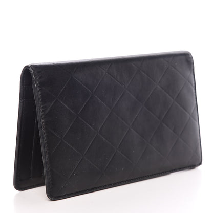 Chanel Lambskin Embossed Logo Yen Wallet Black 3 of 12
