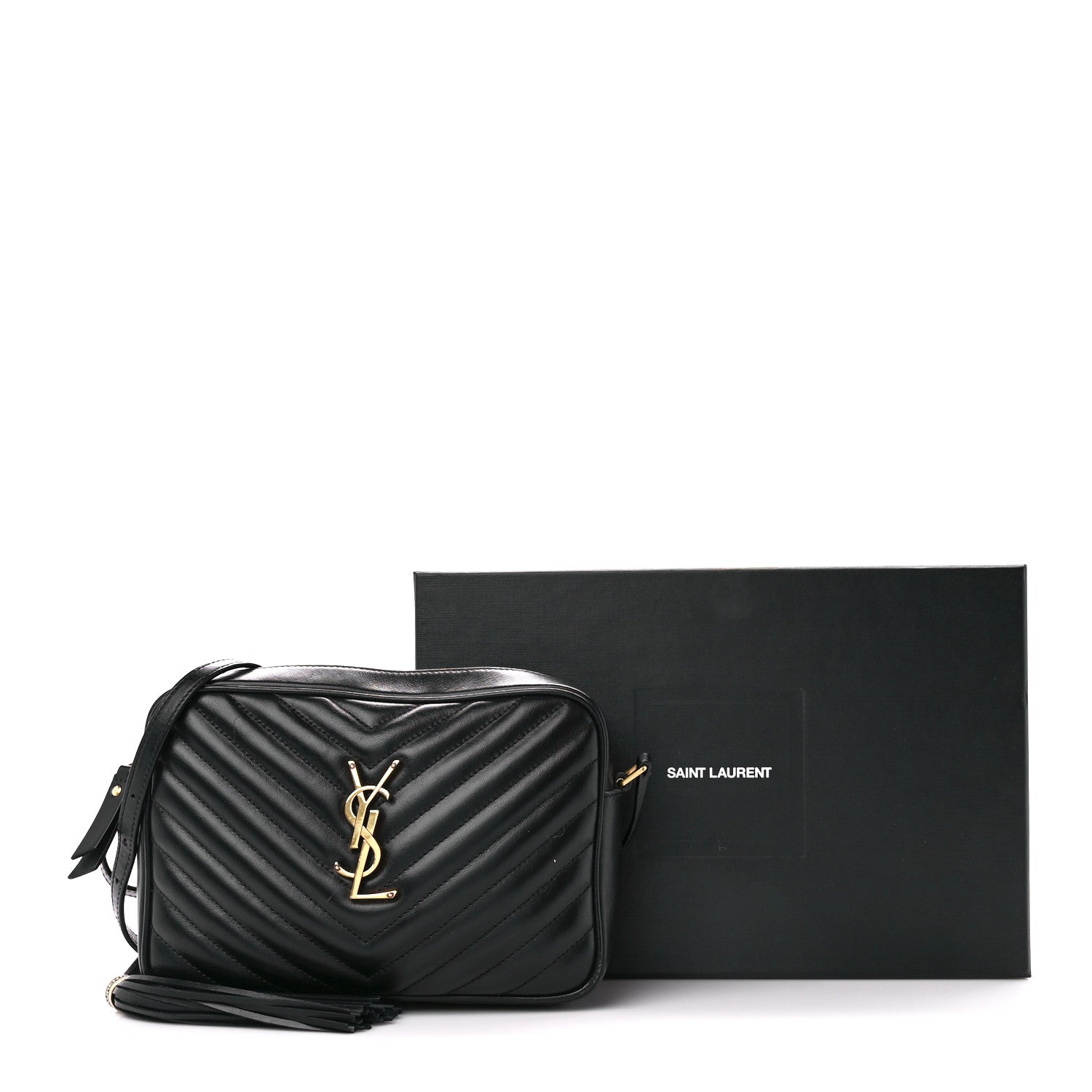 Saint Laurent Calfskin Matelasse Monogram Lou Camera Bag Black 11 of 11