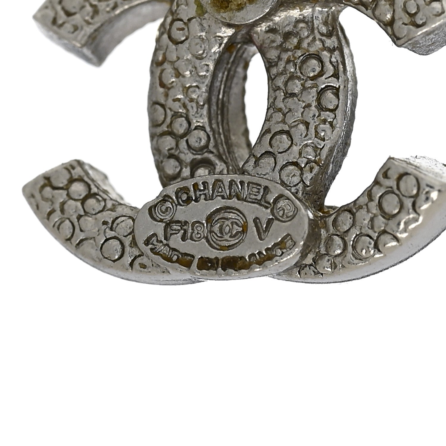 Chanel Crystal CC Earrings Silver 4 of 4