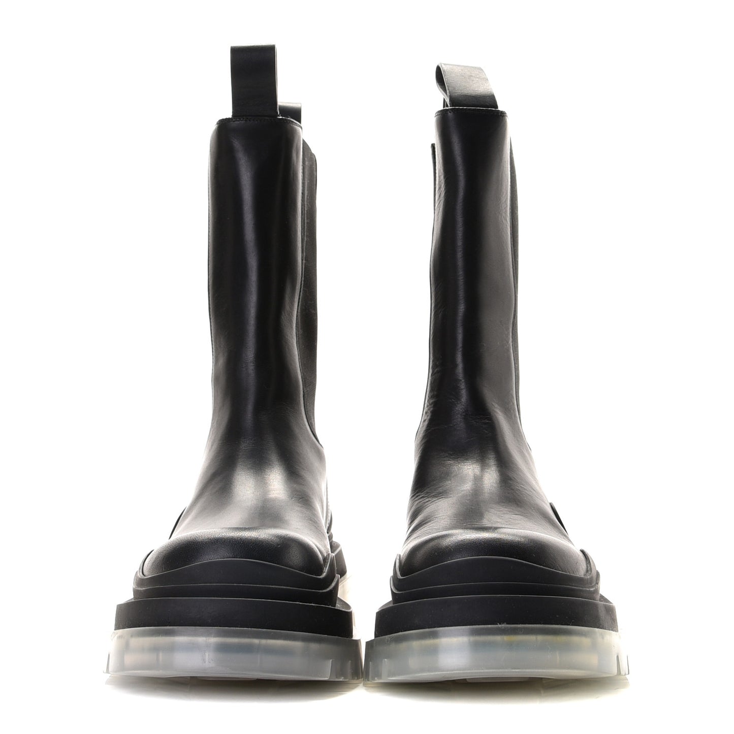 Calfskin The Tire Chelsea Boots 40 Black Transparent